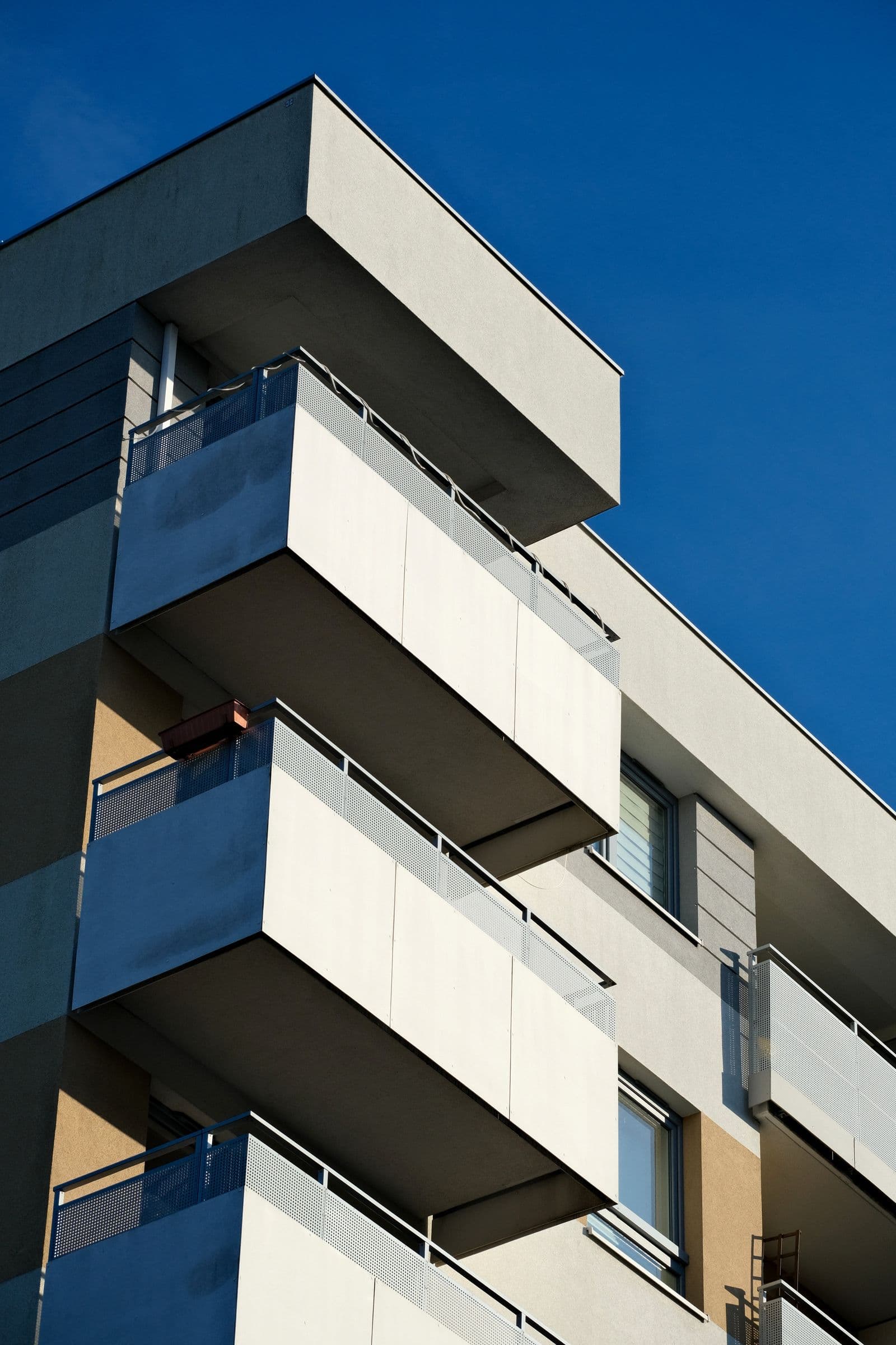Contemporary multi-story residential apartment building exterior